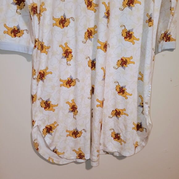 Vintage Pooh 100 Acre Collection Nightgown-Size 2X-Flannel-Star Button-Cupid-90s - Picture 3 of 9